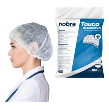 Imagem de Touca Descartável Sanfonada Tnt Nobre Elástico Higiene proteção cuidad