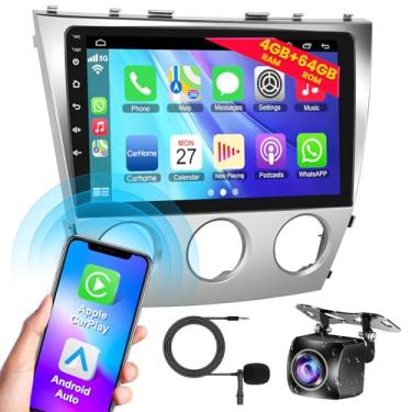 Imagem de B4U Rádio Automotivo Android 13 Para Toyota Camry 2006-2011 Com A/C Manual, Suporte Estéreo Camry 4G+64G Carplay Sem Fio E Android Auto, Bluetooth E Controle De Voz, Gps E Câmera De Ré, Tela Sensíve