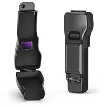 Imagem de AMAZEAR Capa protetora de tela cardan para acessórios DJI Osmo Pocket 3, capa rígida para câmera Xtra Muse Gimbal Vlog com forro macio, design compacto, abrir/fechar rápido, preta