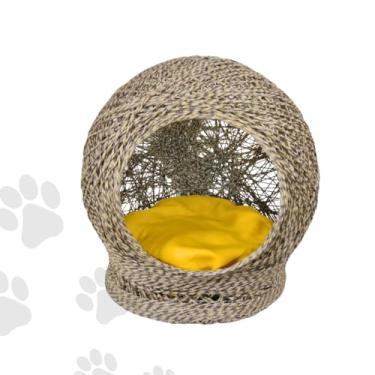 Imagem de Toca Ninho Arranhador Casa de Sisal, Cama Caminha para Gatos, Tamanho Pequeno (Escuro, G)