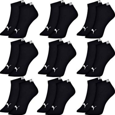 Imagem de Kit 9 Pares Meias Puma Soquete Cano Curto Baixo Meia Esportiva Academi