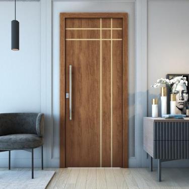 Imagem de Porta De Madeira  Frisada U.V  210cm x 80cm - R40T - AQUI MOVEIS, Imbu