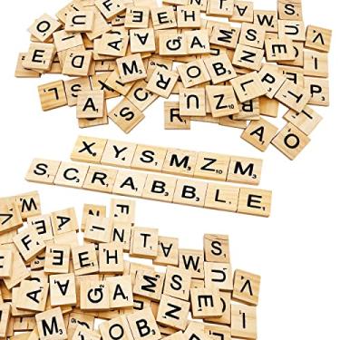 Imagem de XYSMZM 400 Pcs Scrabble Letters, Wood Scrabble Tiles for Crafts