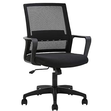 Imagem de Cadeira de escritório em casa cadeira ergonómica cadeira mid-back malha cadeira lombar suportável confortável executivo executivo ajustável rolamento retorno Tarefa cadeira com braços, preto