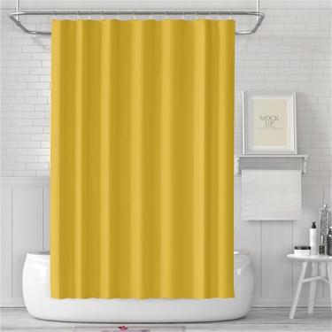 Imagem de Forro de cortina de chuveiro preto - Forro de chuveiro de banheiro PEVA premium cinza, sem BPA e PVC, cortina de chuveiro leve de tamanho padrão com 3 ímãs, ilhós de metal(Yellow)