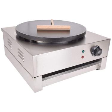 Imagem de Máquina de Crepe Elétrica antiaderente de Aço inoxidável, 1700W, 110v, KOUWO, Prateado