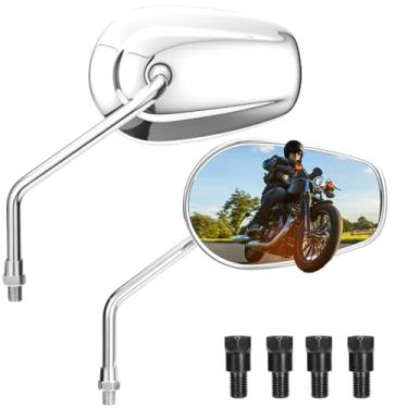 Imagem de KEMIMOTO Espelho de motocicleta universal 10 mm CNC alumínio retrovisor barra retrovisor, prata