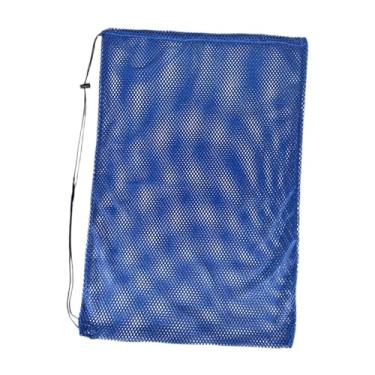 Imagem de UGPLM Mochila de equipamentos de natação, mochila de cordão de malha, bolsa de piscina de malha de nylon, mochila de praia para homens ginásticos praia, Azul
