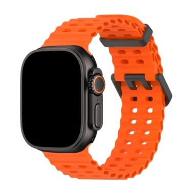 Imagem de Pulseira Silicone Esportiva Aegir Compatível com Apple Watch (Laranja, 44/45/46/49mm)