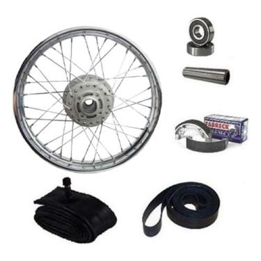Imagem de Roda Traseira Xtz 125 Montada 4mm + Camara/Cinta/Lona/Espaçador/Rolamento