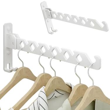 Imagem de Cabide de parede dobrável de 180°, suporte para pendurar roupas de liga de alumínio resistente, suporte de parede com economia de espaço para banheiro e quarto