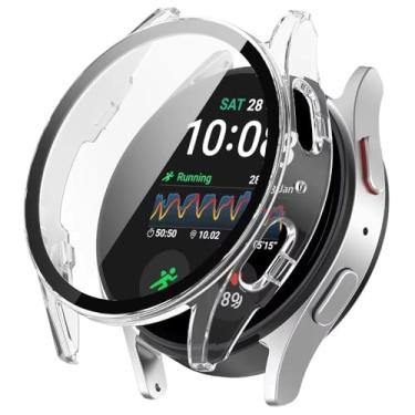 Imagem de Capa Protetora Case Com Pelicula De Vidro Embutida 123smart Compativel Com Galaxy Watch 7 40mm SM-L300 L305 (Transparente, 40mm)