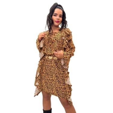 Imagem de Vestido Boho Chic curto Manga Longa com Babado - Missatti, Laranja, Ún