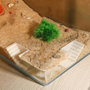 Imagem de LingoFoto Aquário Undergravel Túnel de Peixes Esconder Caverna Canto de Peixes Decorações de Tanque sob Cascalho Túnel de Visualização Caverna de Peixes para Esconderijo de Aquário (Branco, Estilo 3)