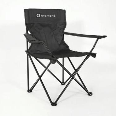 Imagem de Cadeira Dobrável Pesca Camping Praia Até 120KG Preta Ornament OCC