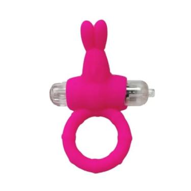 Imagem de Anel Peniano Rabbit Em Silicone Flexível Com Vibração para Prazer Mútuo e Orgasmos [PINK]