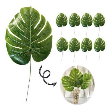 Imagem de 50 Planta Artificial Costela De Adão Folhas Decoração Jardim - Flor Im