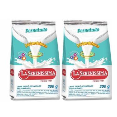 Imagem de 2 Unidades Leite em Pó Desnatado LA SERENÍSSIMA Sachê 300g - LA SERENI