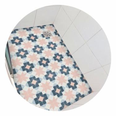 Imagem de Adesivo piso box Estrela Rosa Antiderrapante Lavável Pastilha - 1,20 x