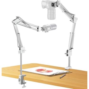 Imagem de ULANZI TH04 Tripé Overhead para Câmera Microfone Braço Flexível, Suporte para Iluminação com Design de Mola, Sistema de Liberação Rápida Uka,Cabeça Esférica Giratória 360° e Capacidade de Carga de 2kg