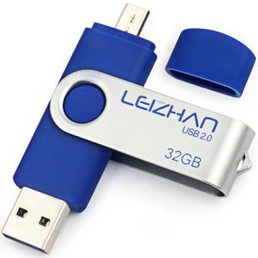 Imagem de leizhan Pen Drive micro USB 3.0 OTG pendrive de 32 GB para Samsung Galaxy S7, S6, S5, S4, S3, Xiaomi, LG, Sony, One-Plus, HTC, Meizu, azul
