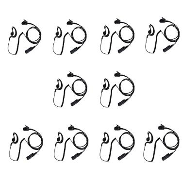 Imagem de Klykon Fone de ouvido Xpr 3500e com microfone PTT para Motorola XPR3500 XPR3000 XPR3300 Walkie Talkie, pacote com 10, preto