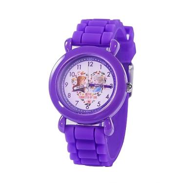 Imagem de Disney Relógio infantil de silicone de quartzo analógico para professores de Dia dos Namorados, Roxa
