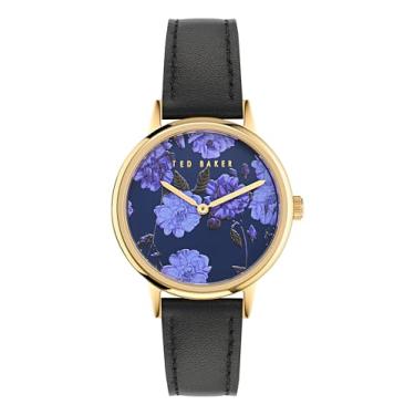 Imagem de Ted Baker Relógio feminino com pulseira de couro preto, Preto