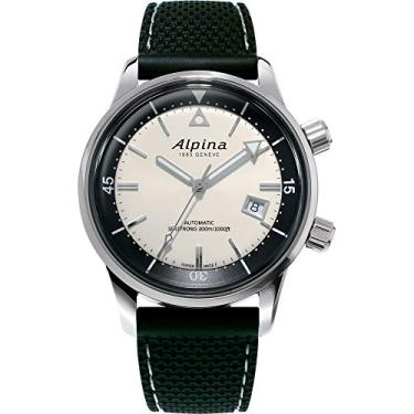 Imagem de Alpina Relógio masculino AL-525S4H6 Seastrong Diver Hertiage mostrador analógico automático automático, relógio preto, Preto, Mergulhador