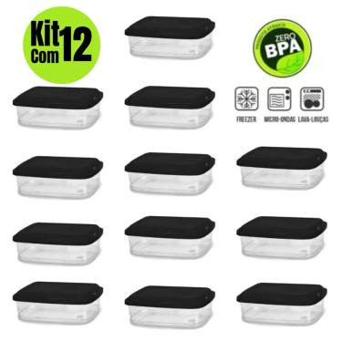 Imagem de Jogo De Potes Vasilhas Plásticas Para Freezer Microondas Kit Com 12 Peças