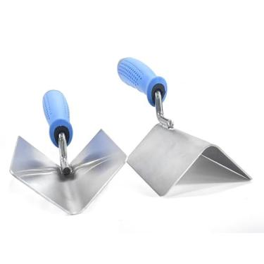 Imagem de Conjunto de ferramentas manuais de canto de drywall de 2 peças, espátula de canto externa de aço inoxidável e produtos de construção de espátula de canto interno, 10 cm e 6 cm de gesso de canto