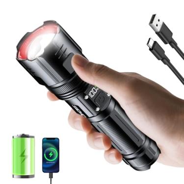Imagem de Lanternas Siuyiu High Lumens, lanterna recarregável de 3000 lúmens com visor digital de energia, lanterna tática com zoom, 4 modos para acampamento, emergências e atividades ao ar livre