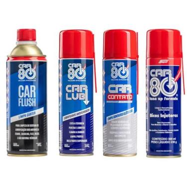 Imagem de Kit Car80 Descarbonizante Car Lub Car Flush Limpa Contato