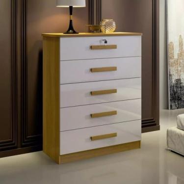 Imagem de Comoda Ipanema 5 Gavetas Ddoro Castanho - D'Doro Móveis, Cinamomo