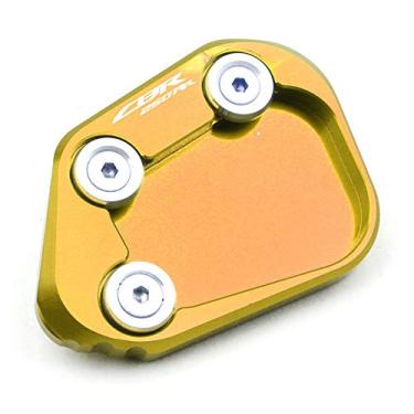 Imagem de Acc-Creativity Suporte de pé de motocicleta com ampliador lateral para placa de extensão compatível com Honda CBR250RR 2017-2019 (dourado)