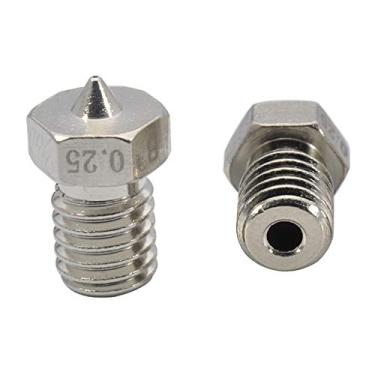 Imagem de 2 peças para impressora 3D de atualização, banhadas, resistentes ao desgaste, pontas de latão M6 de 0,25 mm para impressora 3D 1,75 mm V6 Hotend Titan Aero Extrusora Prusa I3 MK3 MK3S Anycubic I3 Mega