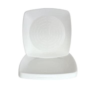 Imagem de Prato Acrílico Quadrado Resistente 15cm Branco - 10 unid - PB Festas
