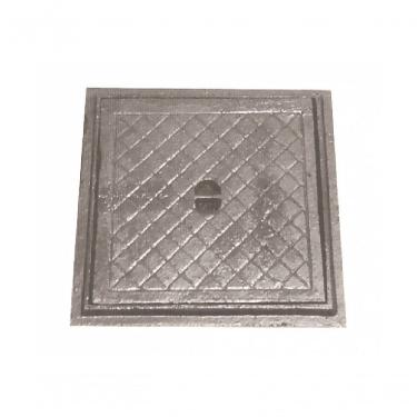 Imagem de Tampa Tampão Chão Articulado Ferro Fundido Inspeção 20x20cm