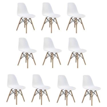 Imagem de Conjunto 10 Cadeiras Eiffel Pp Base Madeira Branco