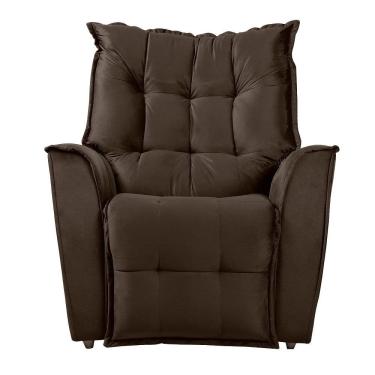Imagem de Poltrona Do Papai Reclinável King Veludo Shop Das Cabeceiras Marrom Chocolate