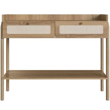 Imagem de Aparador Para Sala De Estar 2 Gavetas Pés Madeira Moss A03 Hanover Roble