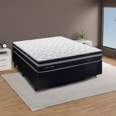 Imagem de Colchão Molas Ensacadas Miami Casal 138cm Preto - Branco