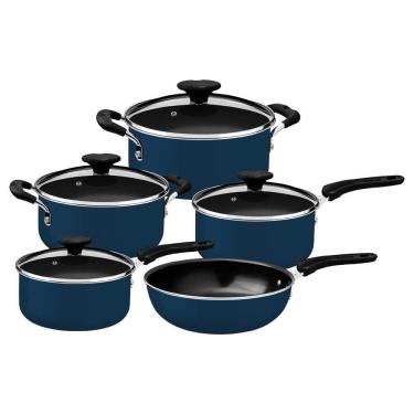 Imagem de Conjunto De Panelas 5 Peças Tramontina Tunis Antiaderente Azul