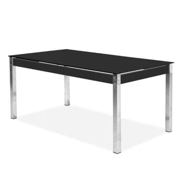 Imagem de Mesa De Jantar Aço Nobre Claudia Com Tampo Kanon E 6 Cad Preto