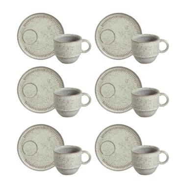 Imagem de Conjunto De Xícaras De Chá Empilháveis Com Pires Porto Brasil Verde