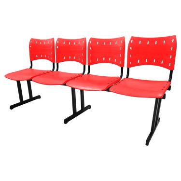Imagem de Cadeira Iso Pp Rp Longarina 4 Lugares Color Vermelho