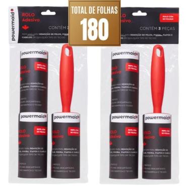 Imagem de Kit Rolo Adesivo Refil Tira Pelos Bolinha Fiapos Roupa Total Camesa - 