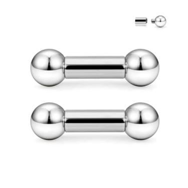 Imagem de Ruifan Piercing de mamilo de titânio grau 23 com rosca interna, anel de barra, anéis de língua PA piercing de corpo reto para mulheres e homens, 16G, 14G, 12G, 8G, 6G, 4G, 2G, 6GA - 9/16" (14mm