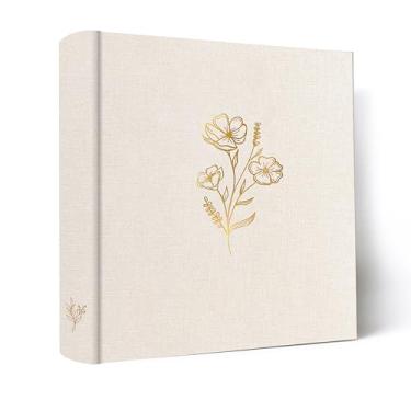 Imagem de Holoary Álbum De Fotos 4X6, 200 Fotos, Bolsos, 4"X6", Capa Tecido Linho, Livro Grande Para Com Área Escrever, Álbuns Família, Casamentos, Memórias Viagens (Bege)