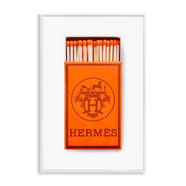 Imagem de Stupell Industries Iconic Orange Glam Matchbox Branco Emoldurado Giclee Art Design por Amanda Greenwood, 40 x 61 cm